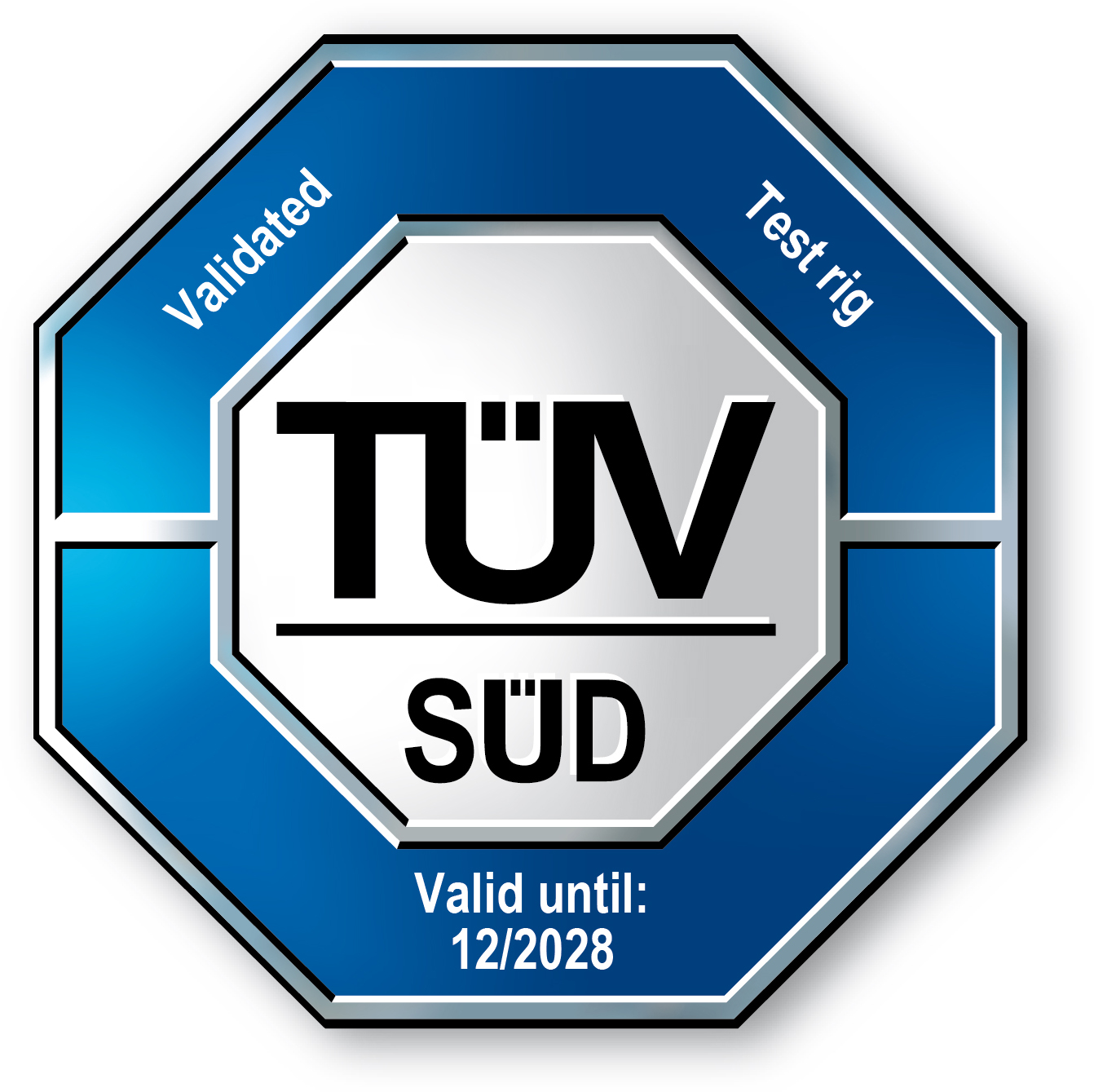 Das Oktagon-Symbol befindet sich an allen Prüfständen 